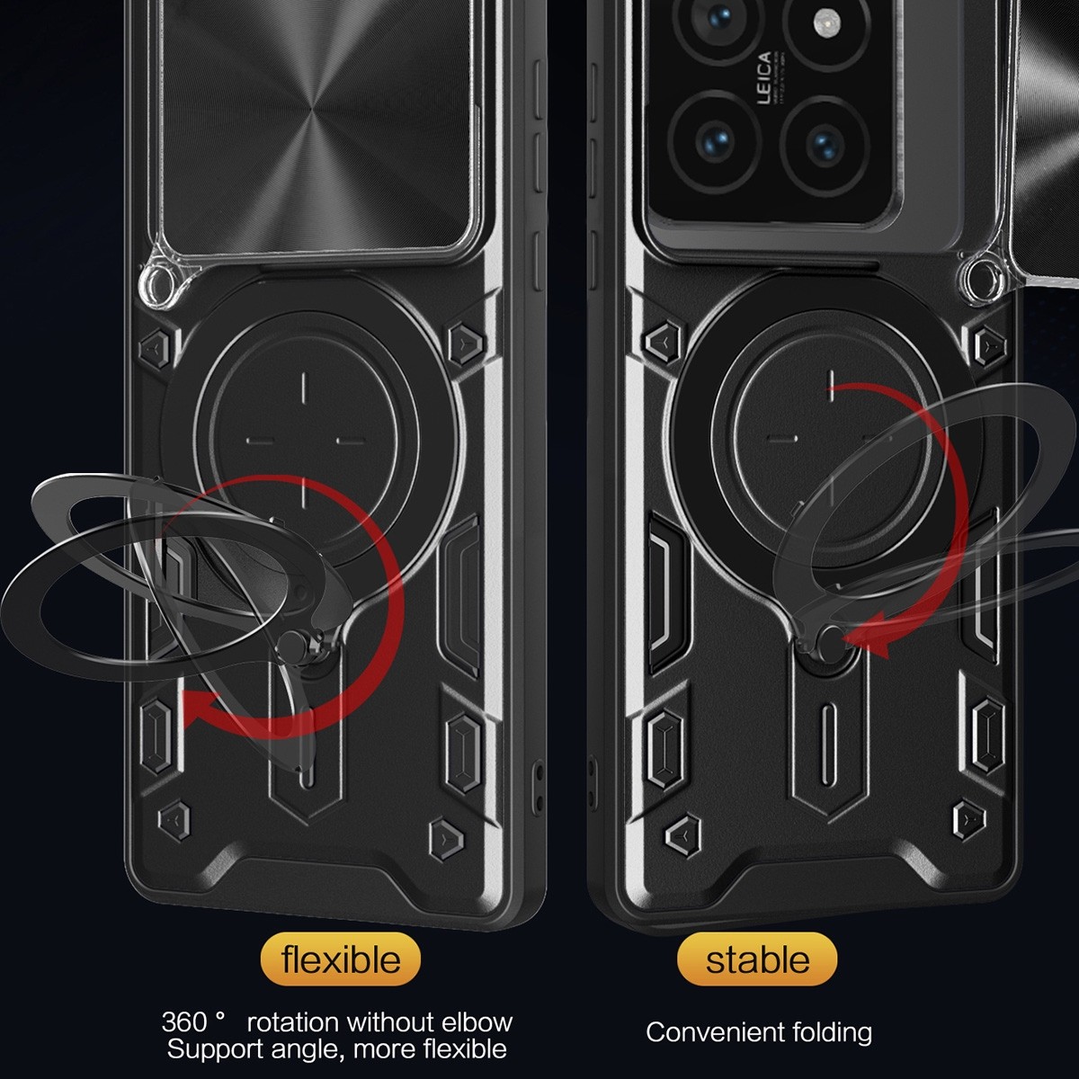Forcell Xiaomi 14T Pro 5G Camshield Magnetic Holder Θήκη Σκληρή - Silver