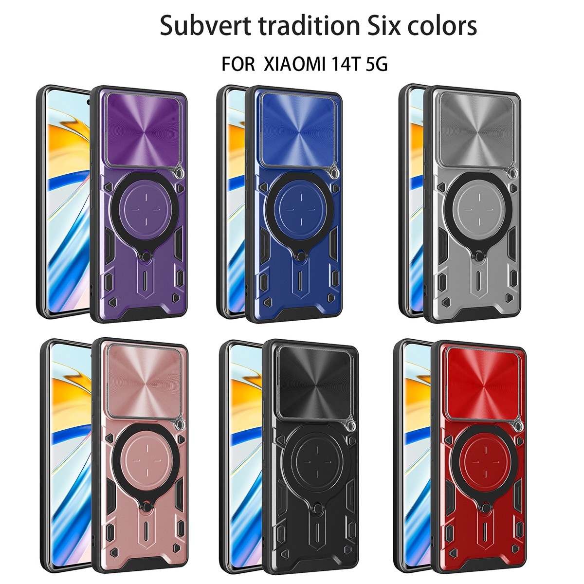 Forcell Xiaomi 14T 5G Camshield Magnetic Holder Θήκη Σκληρή - Black