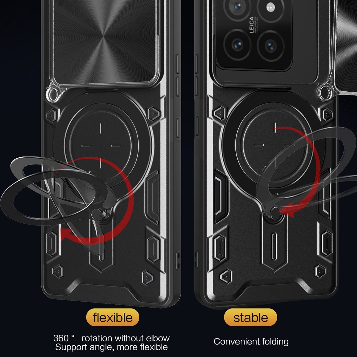 Forcell Xiaomi 14T 5G Camshield Magnetic Holder Θήκη Σκληρή - Blue