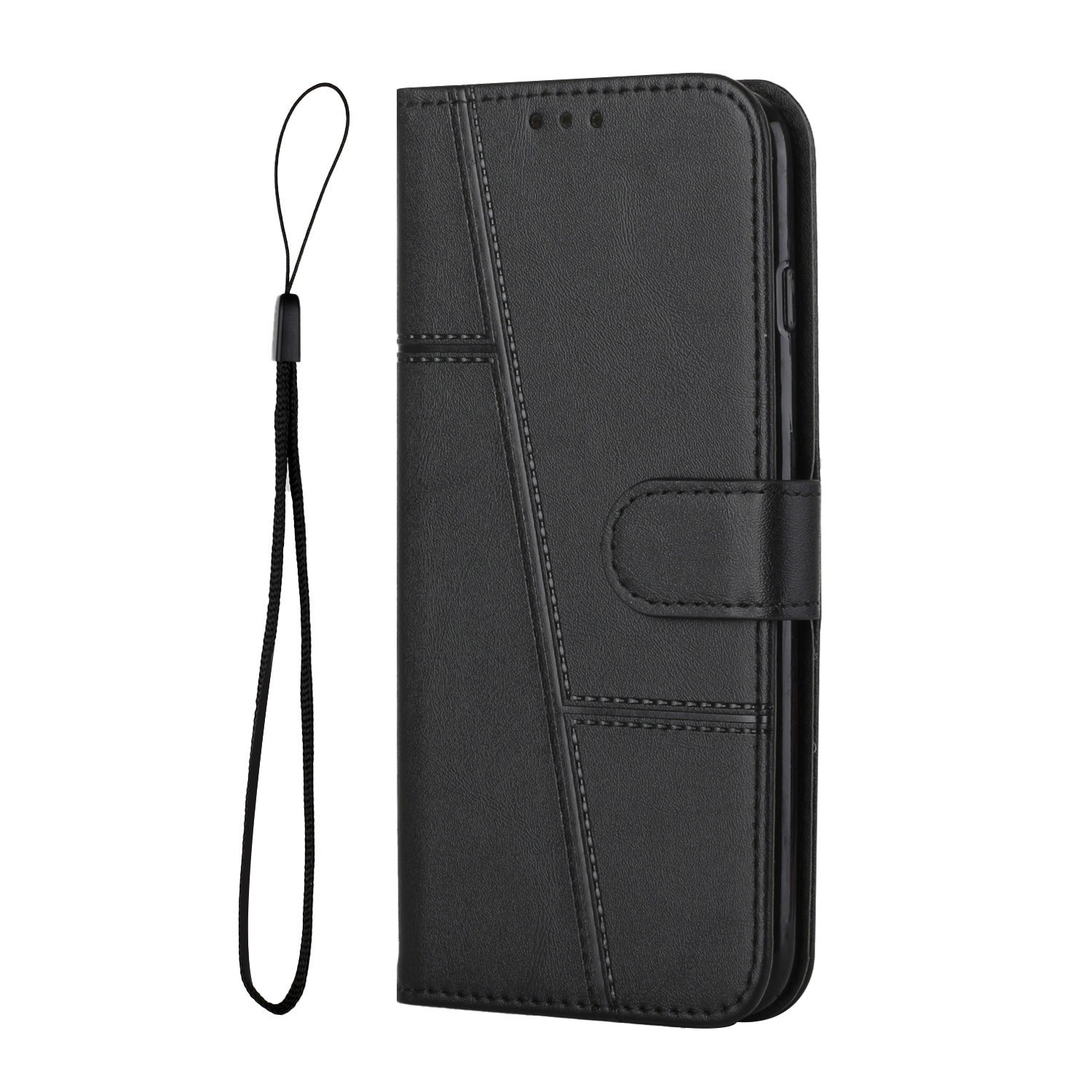 Tel1 Xiaomi 14T 5G Stitching Calf Texture Buckle Θήκη Βιβλίο - Black