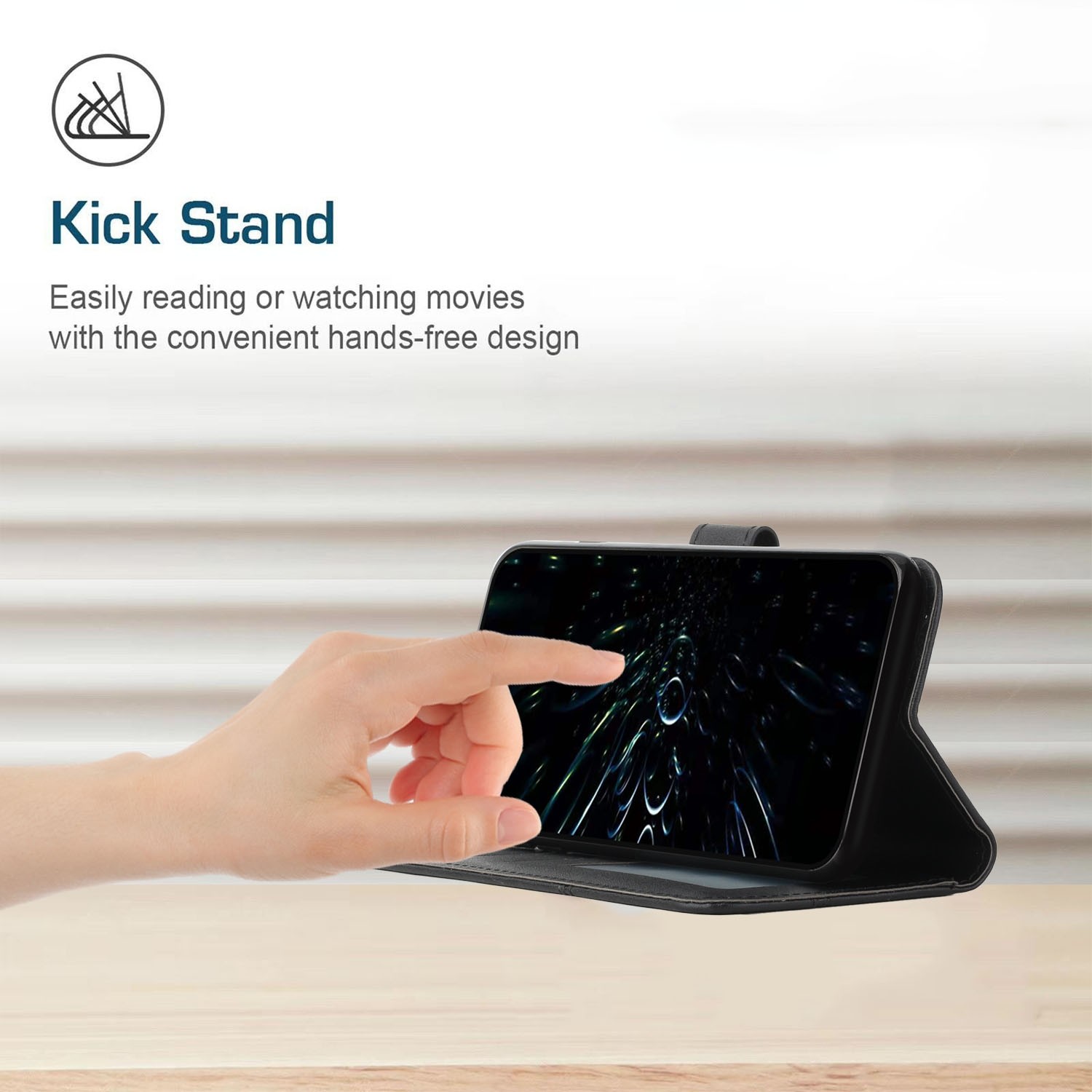 Tel1 Xiaomi 14T 5G Stitching Calf Texture Buckle Θήκη Βιβλίο - Black