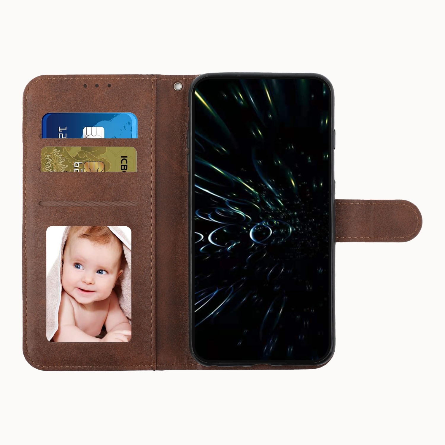 Tel1 Xiaomi 14T 5G Stitching Calf Texture Buckle Θήκη Βιβλίο - Brown