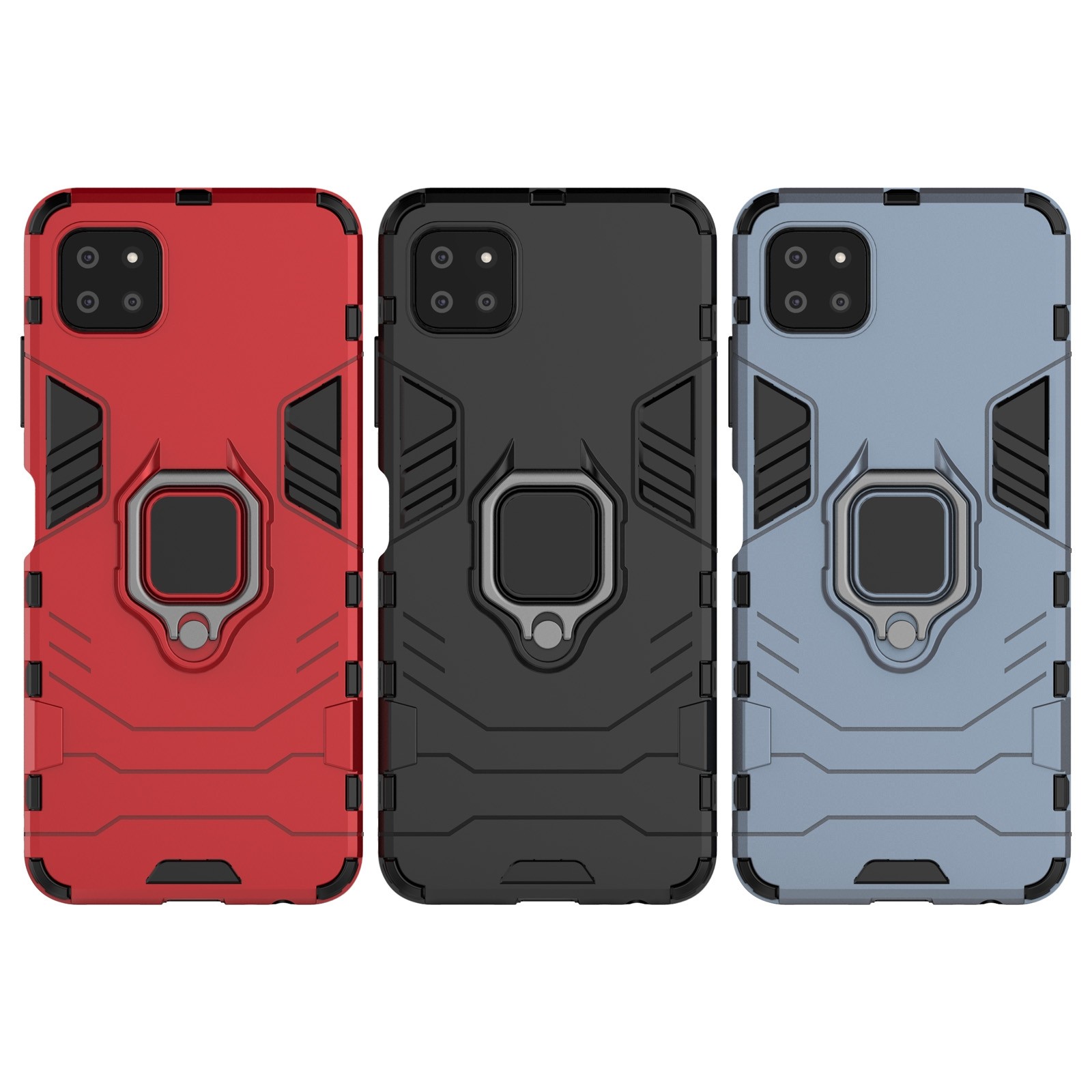 Forcell Samsung Galaxy A22 5G Shockproof Ring Hoder Θήκη Σκληρή - Blue