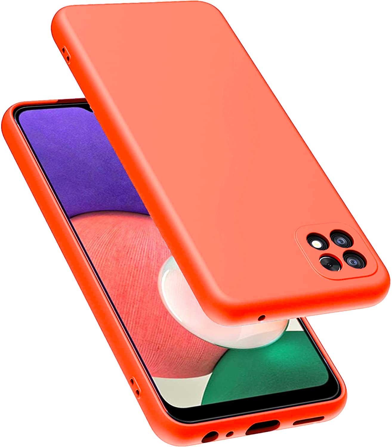 Forcell Samsung Galaxy A22 5G Soft Touch Θήκη Σιλικόνης - Orange