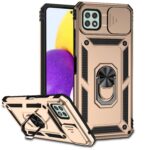 Forcell Samsung Galaxy A22 5G Sliding Camshield Holder Θήκη Σκληρή - Gold