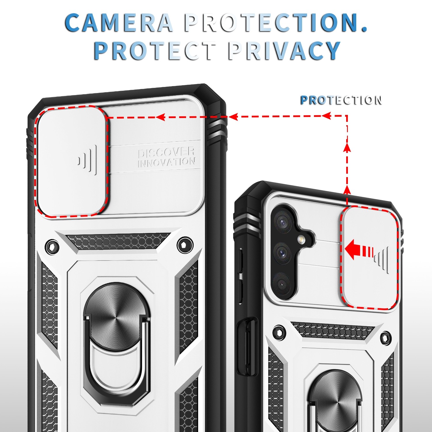 Forcell Samsung Galaxy A13 5G / 04s Sliding Camera Holder Θήκη Σκληρή - White