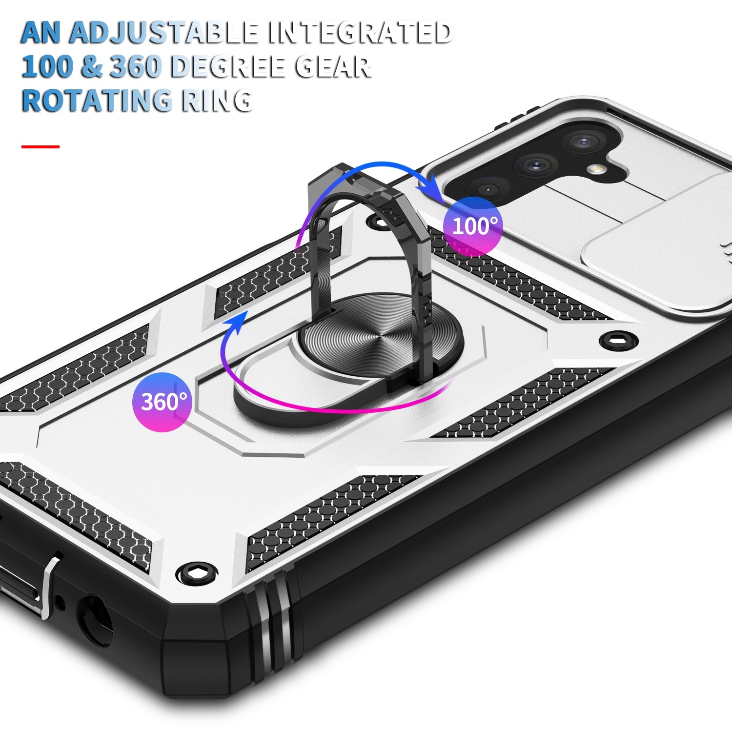 Forcell Samsung Galaxy A13 5G / 04s Sliding Camera Holder Θήκη Σκληρή - White