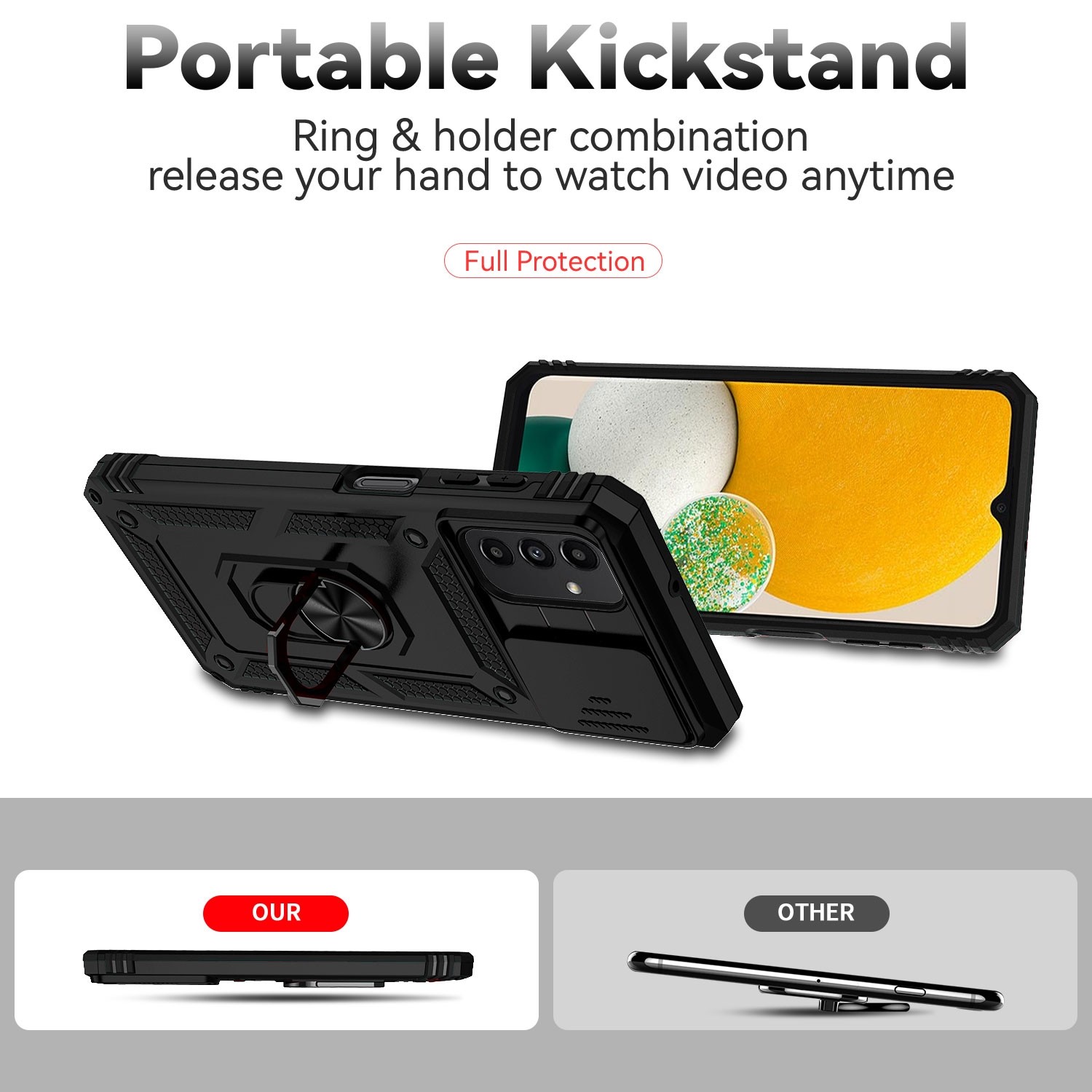 Forcell Samsung Galaxy A13 5G Sliding Camera Holder Θήκη Σκληρή - Black