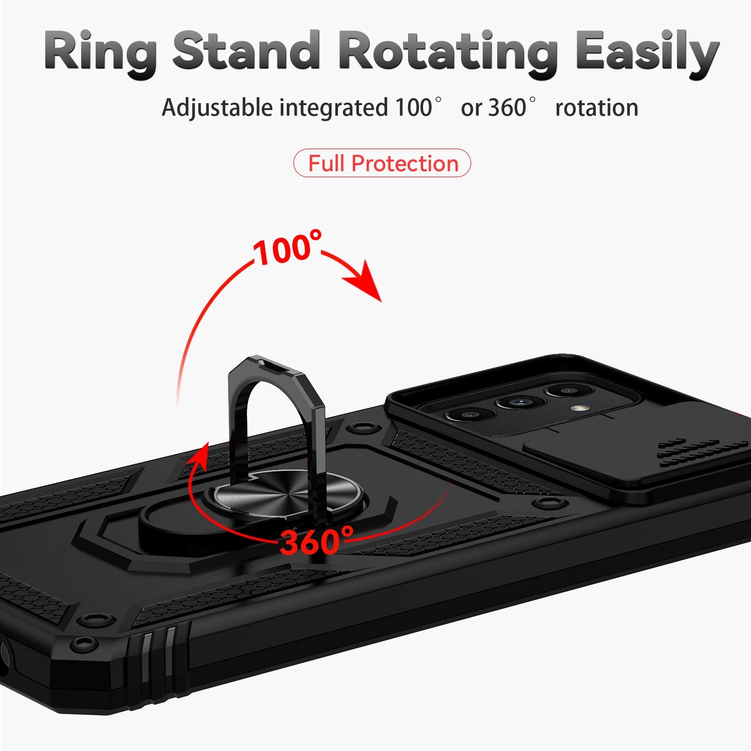 Forcell Samsung Galaxy A13 5G Sliding Camera Holder Θήκη Σκληρή - Black