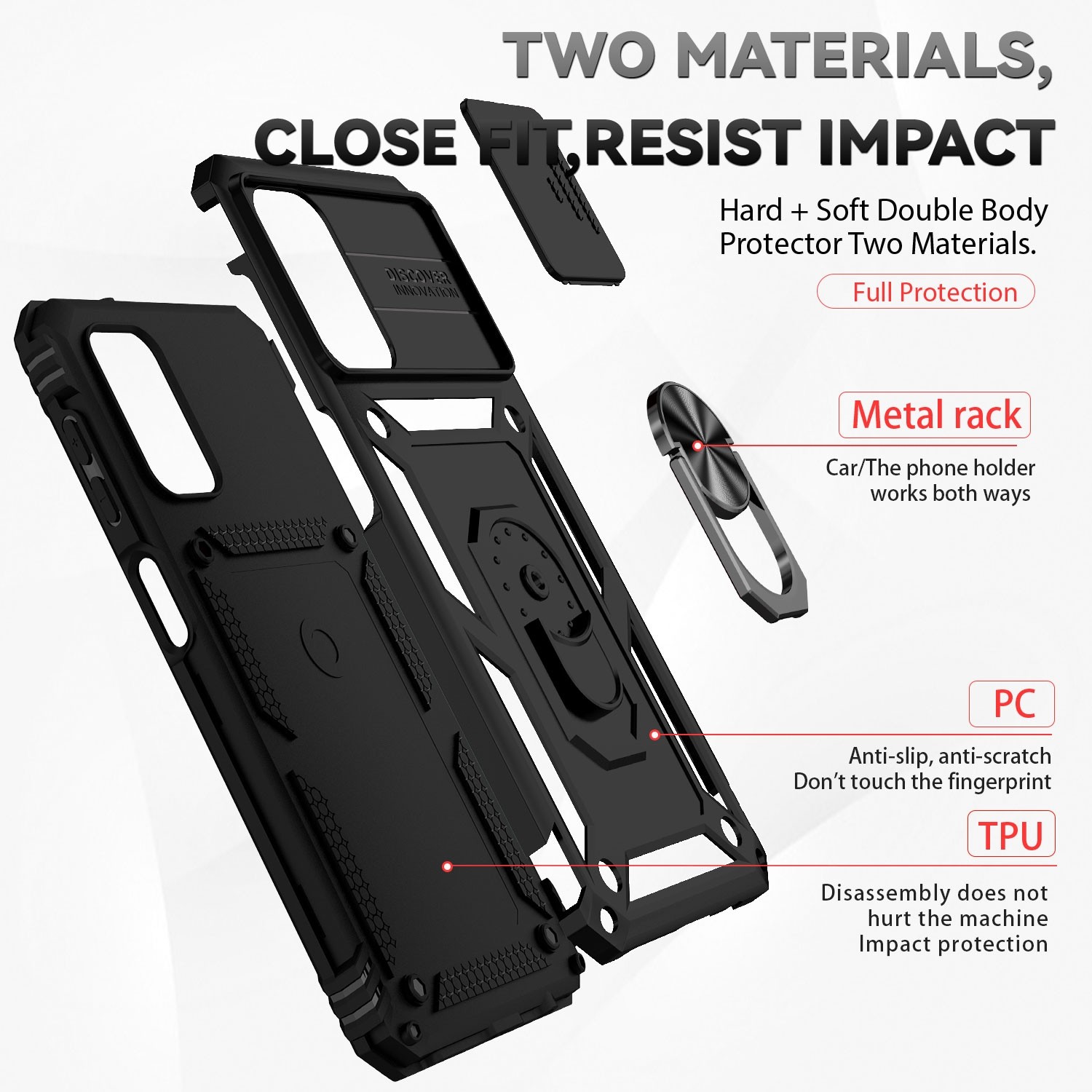 Forcell Samsung Galaxy A13 5G Sliding Camera Holder Θήκη Σκληρή - Black