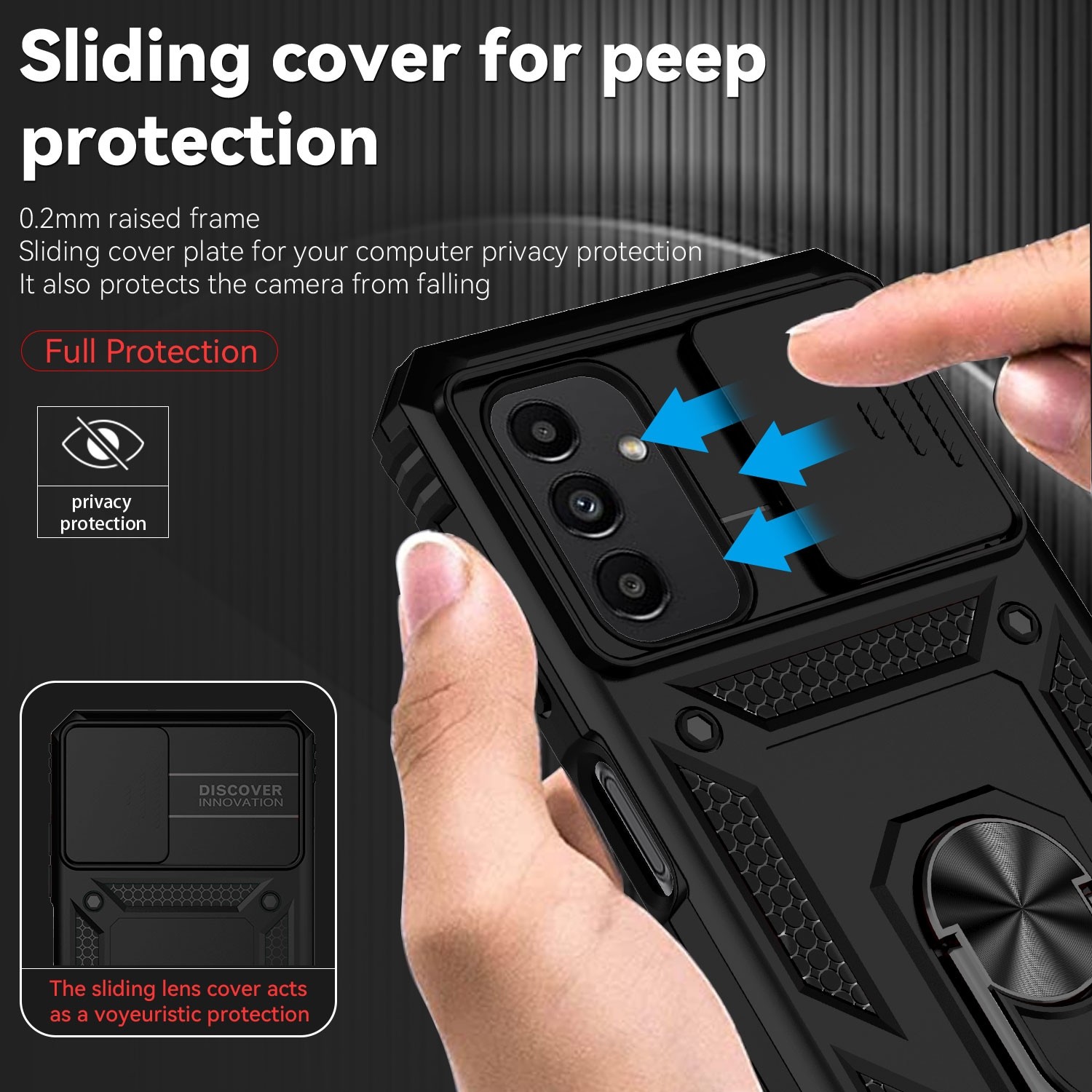 Forcell Samsung Galaxy A13 5G Sliding Camera Holder Θήκη Σκληρή - Black