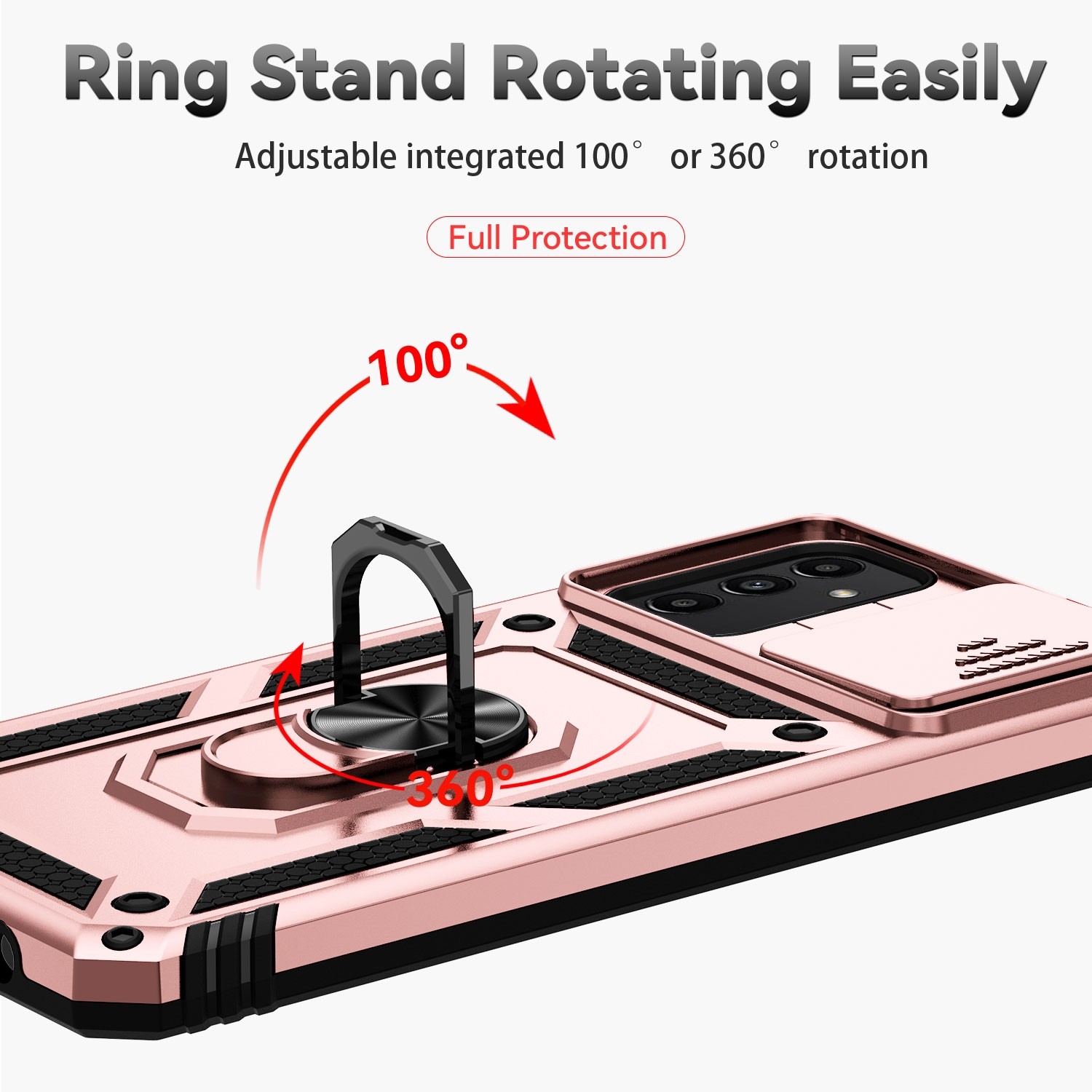Forcell Samsung Galaxy A13 5G / 04s Sliding Camera Holder Θήκη Σκληρή - Rose Gold