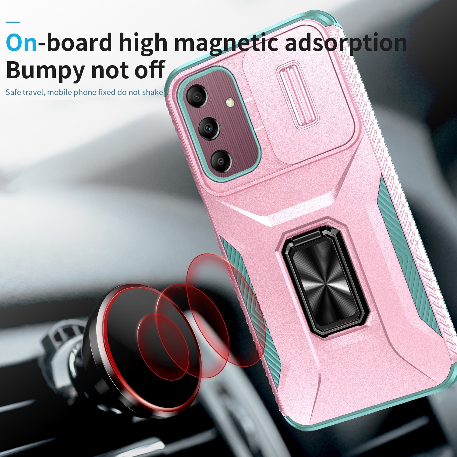 Forcell Samsung Galaxy A15 5G / A15 4G Sliding Camshield Holder Θήκη Σκληρή - Pink
