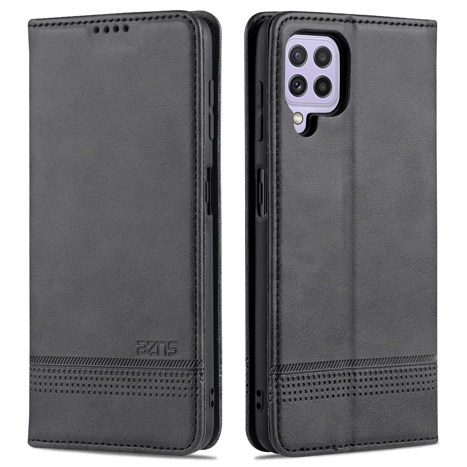 AZNS Samsung Galaxy A22 4G / M32 4G Magnetic Horizontal Flip Θήκη Βιβλίο - Black