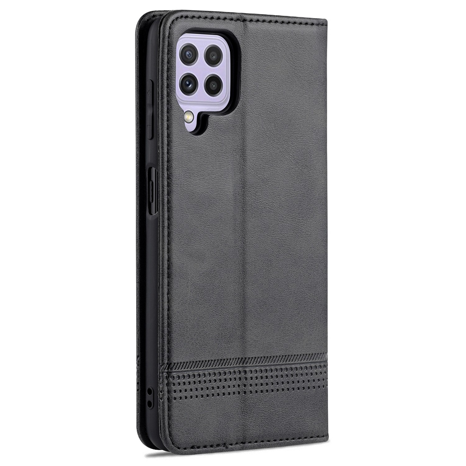 AZNS Samsung Galaxy A22 4G / M32 4G Magnetic Horizontal Flip Θήκη Βιβλίο - Black