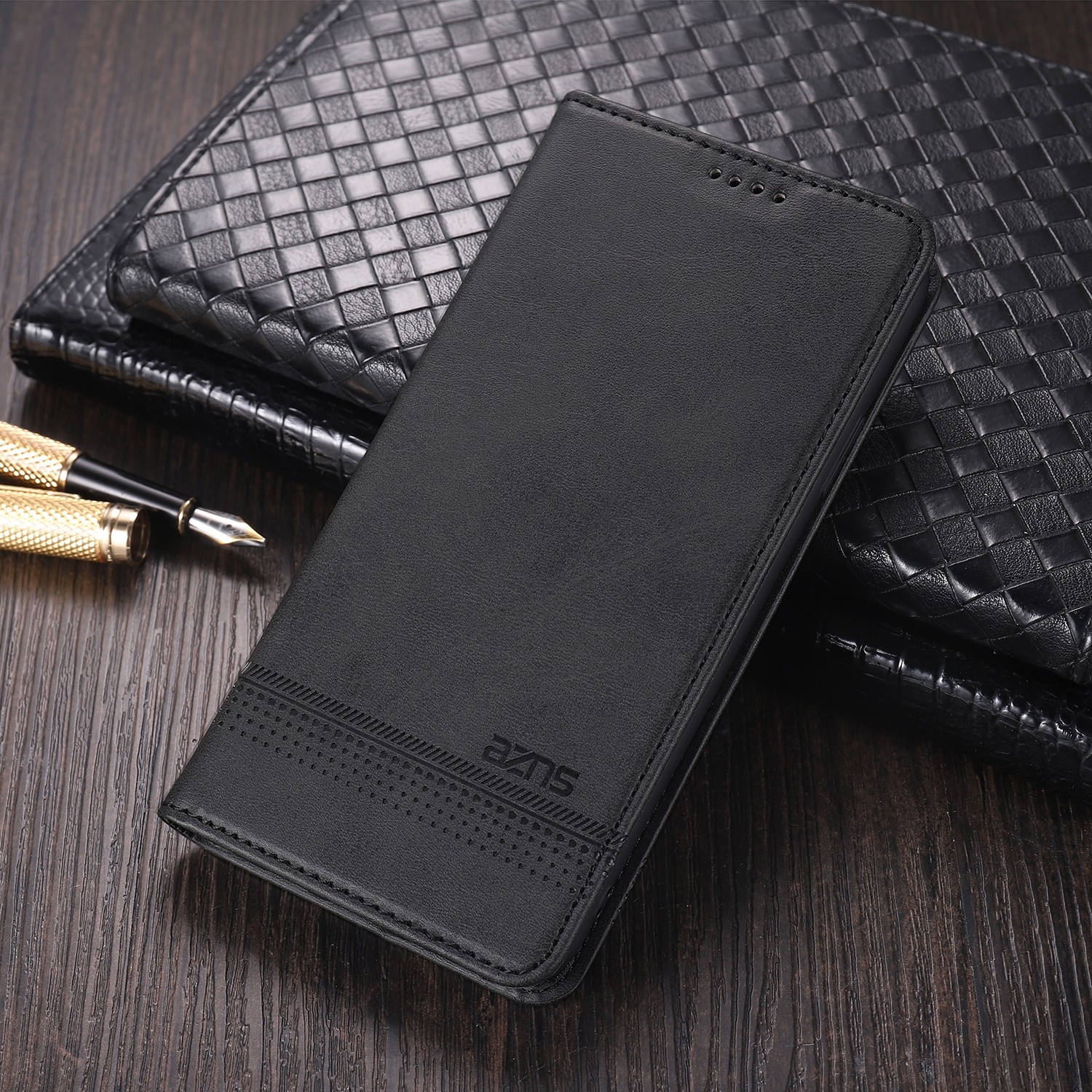 AZNS Samsung Galaxy A22 4G / M32 4G Magnetic Horizontal Flip Θήκη Βιβλίο - Black