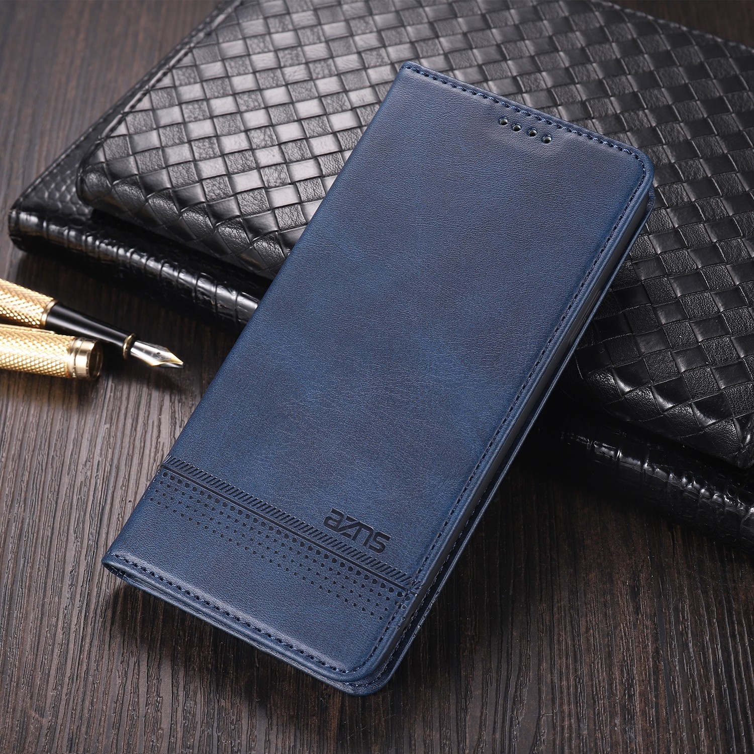 AZNS Samsung Galaxy A22 4G / M32 4G Magnetic Horizontal Flip Θήκη Βιβλίο - Blue