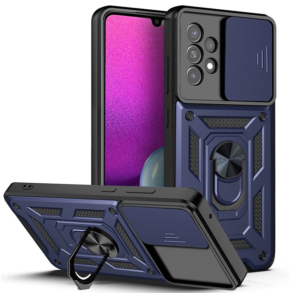 Forcell Samsung Galaxy A33 5G Sliding Camshield Holder Θήκη Σκληρή - Blue