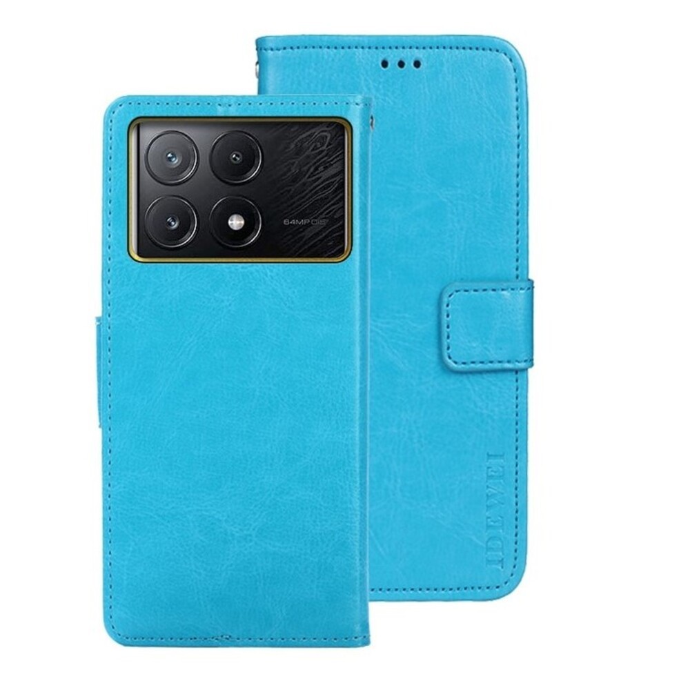 Tel1 Xiaomi Poco X6 Pro 5G Crazy Horse Texture Θήκη Βιβλίο - Sky Blue