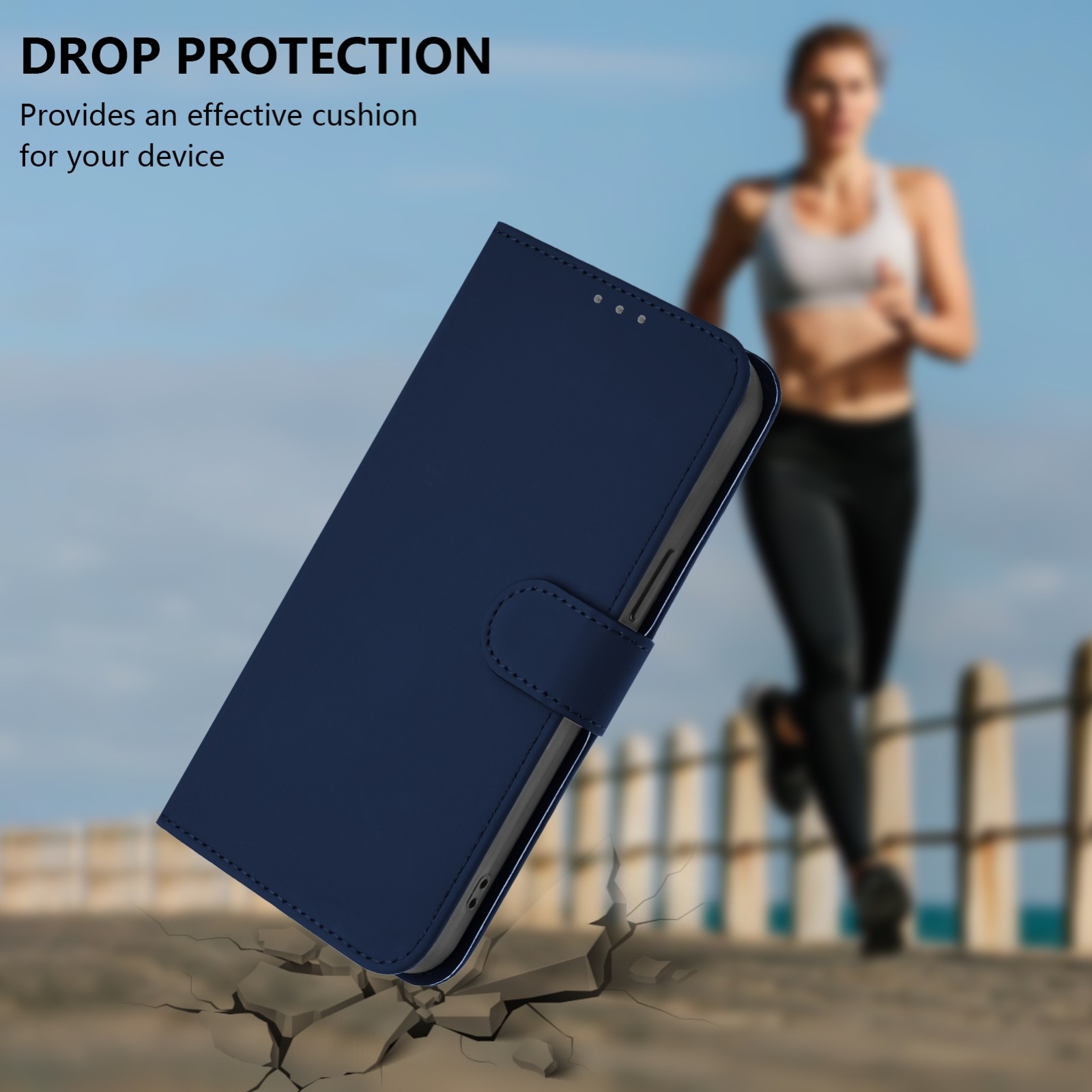 Tel1 Samsung Galaxy A33 5G Skin Feel Solid Color with Lanyard Θήκη Βιβλίο - Navy Blue