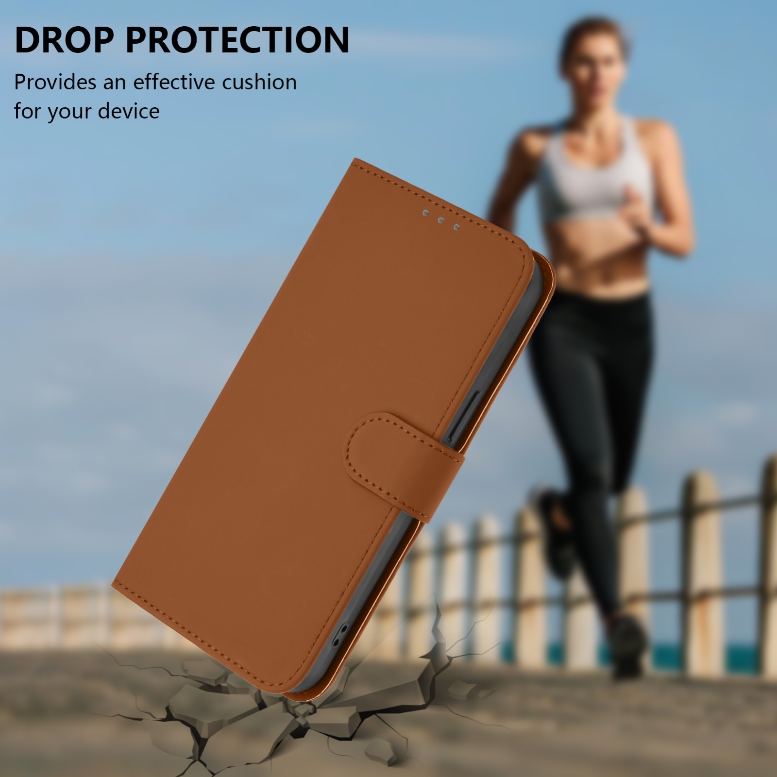 Tel1 Samsung Galaxy A33 5G Skin Feel Solid Color with Lanyard Θήκη Βιβλίο - Brown