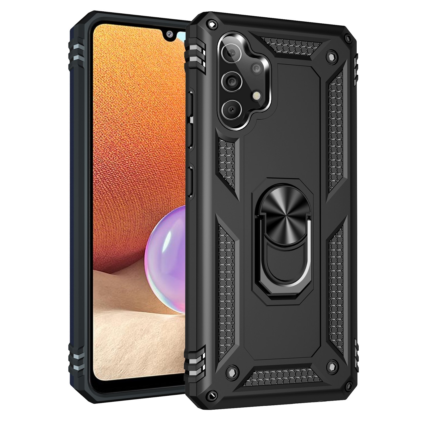 Forcell Samsung Galaxy A32 4G Shockproof Holder Θήκη Σκληρή - Black