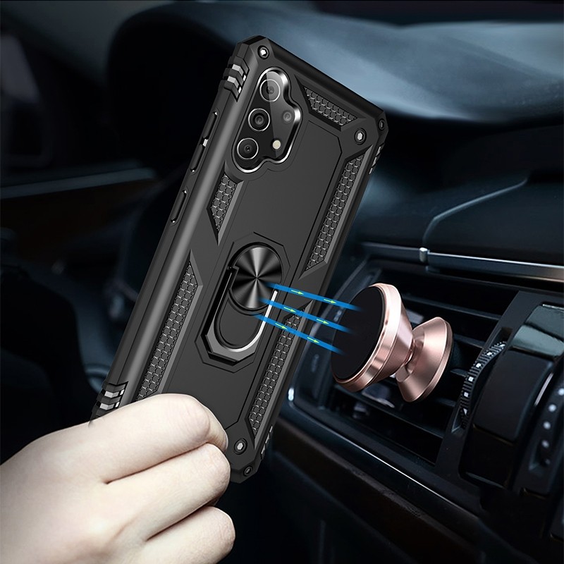 Forcell Samsung Galaxy A32 4G Shockproof Holder Θήκη Σκληρή - Black