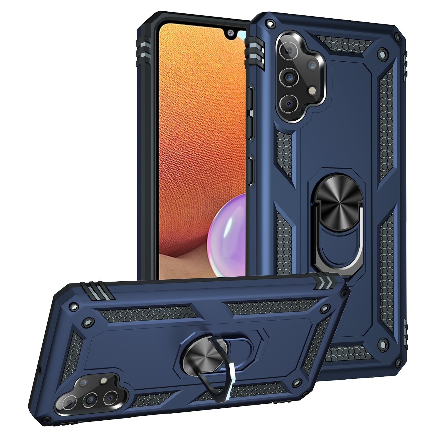 Forcell Samsung Galaxy A32 4G Shockproof Holder Θήκη Σκληρή - Blue