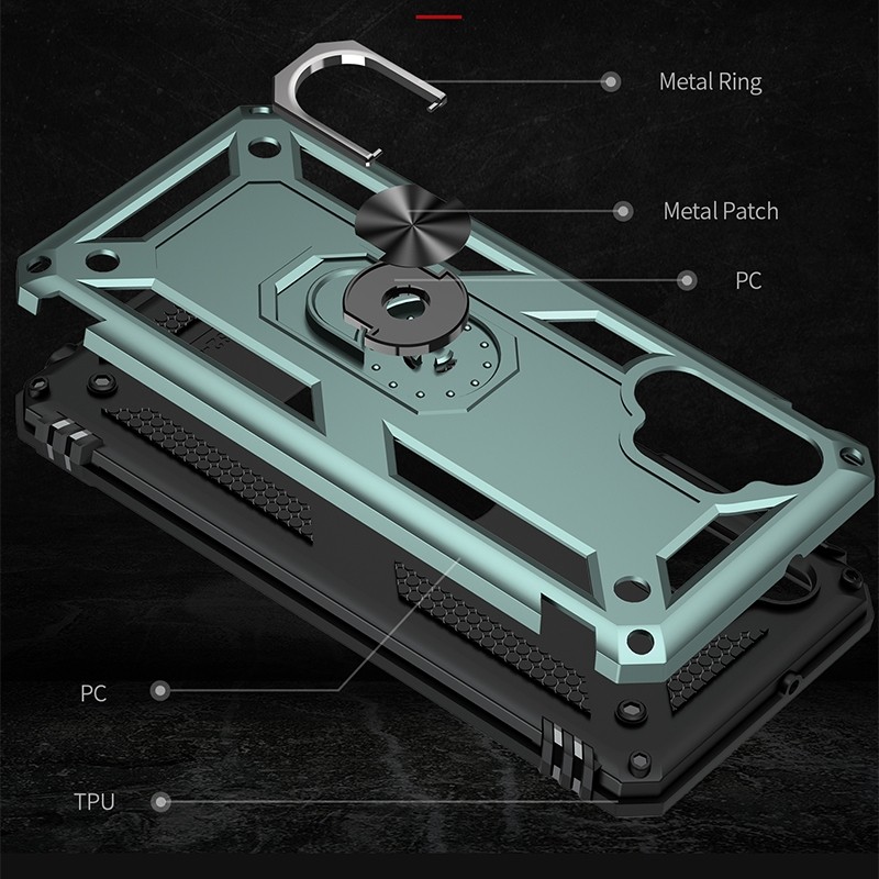 Forcell Samsung Galaxy A32 4G Shockproof Holder Θήκη Σκληρή - Green