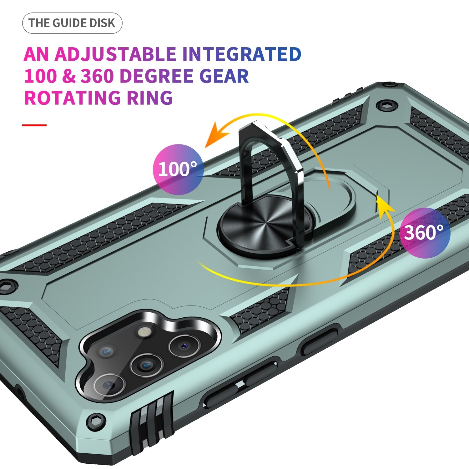 Forcell Samsung Galaxy A32 4G Shockproof Holder Θήκη Σκληρή - Green