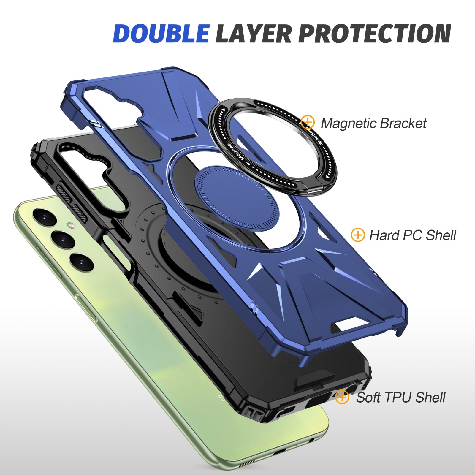 Forcell Samsung Galaxy A25 5G MagSafe Shockproof Holder Θήκη Σκληρή - Navy Blue