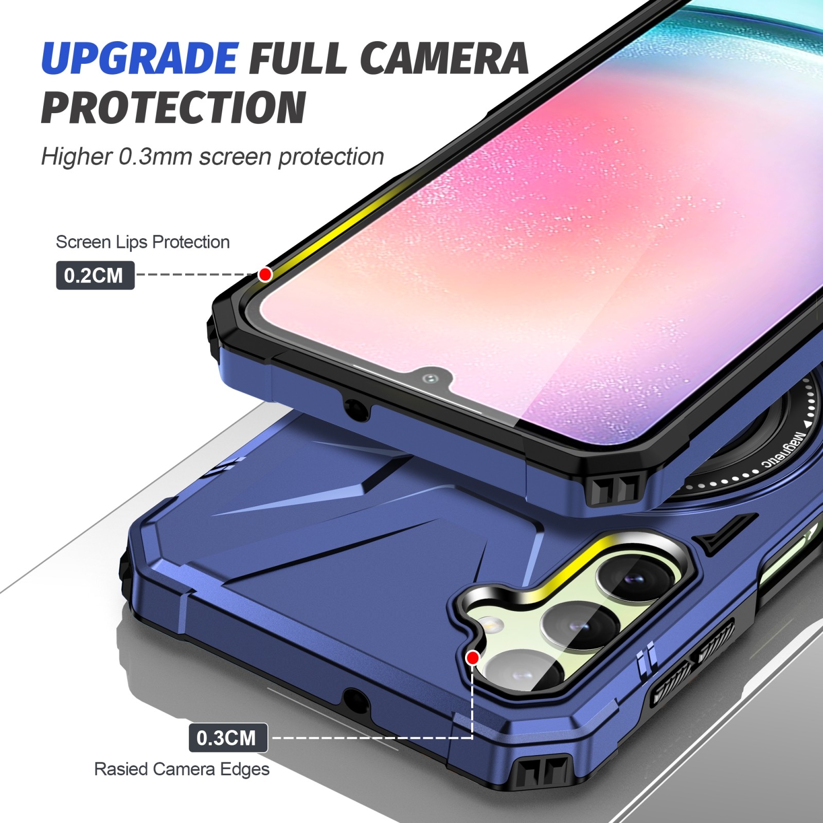 Forcell Samsung Galaxy A25 5G MagSafe Shockproof Holder Θήκη Σκληρή - Navy Blue