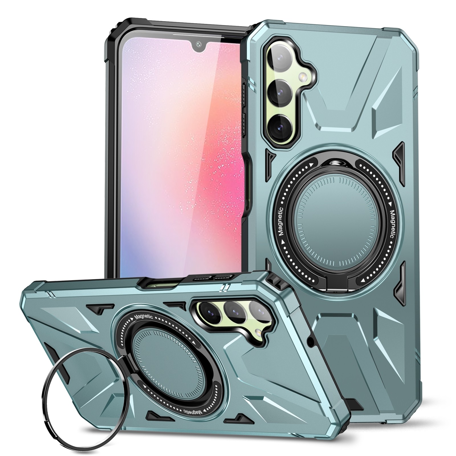 Forcell Samsung Galaxy A25 5G MagSafe Shockproof Holder Θήκη Σκληρή - Green