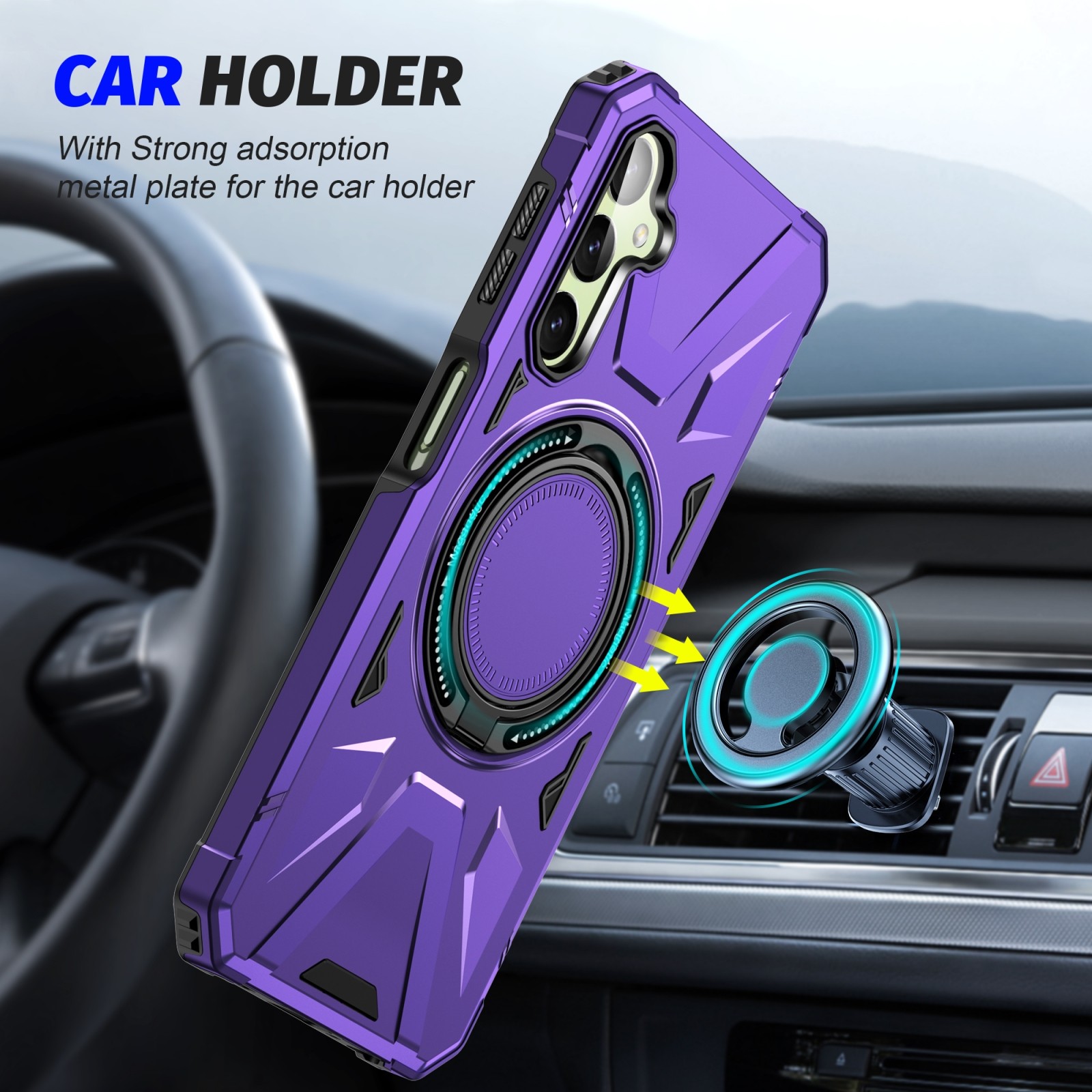 Forcell Samsung Galaxy A25 5G MagSafe Shockproof Holder Θήκη Σκληρή - Purple