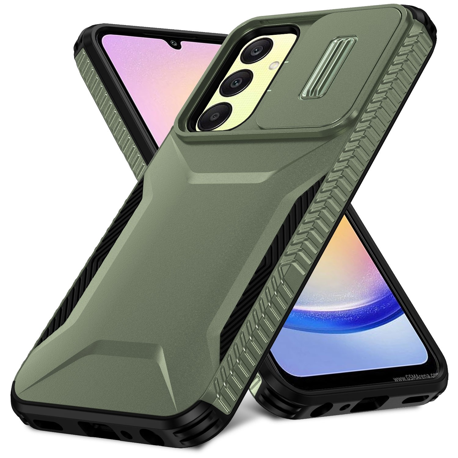 Forcell Samsung Galaxy A25 5G Sliding Camshield Θήκη Σκληρή - Alpine Green