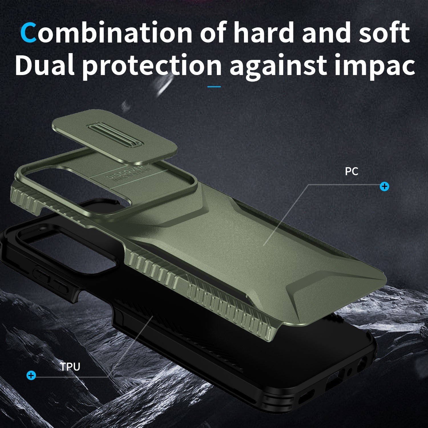 Forcell Samsung Galaxy A25 5G Sliding Camshield Θήκη Σκληρή - Alpine Green