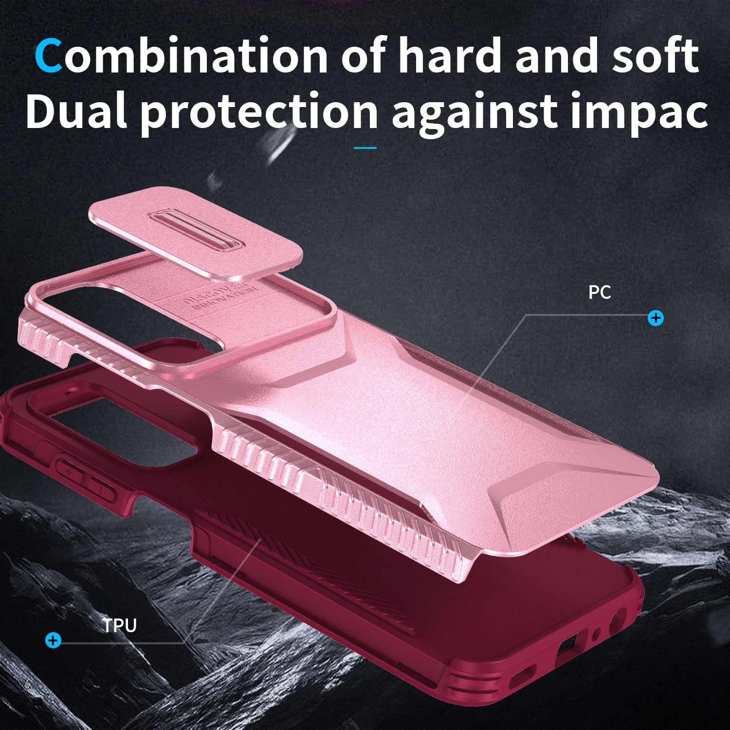 Forcell Samsung Galaxy A25 5G Sliding Camshield Θήκη Σκληρή - Pink