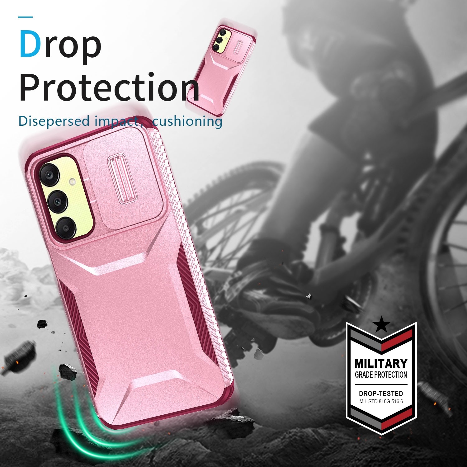 Forcell Samsung Galaxy A25 5G Sliding Camshield Θήκη Σκληρή - Pink