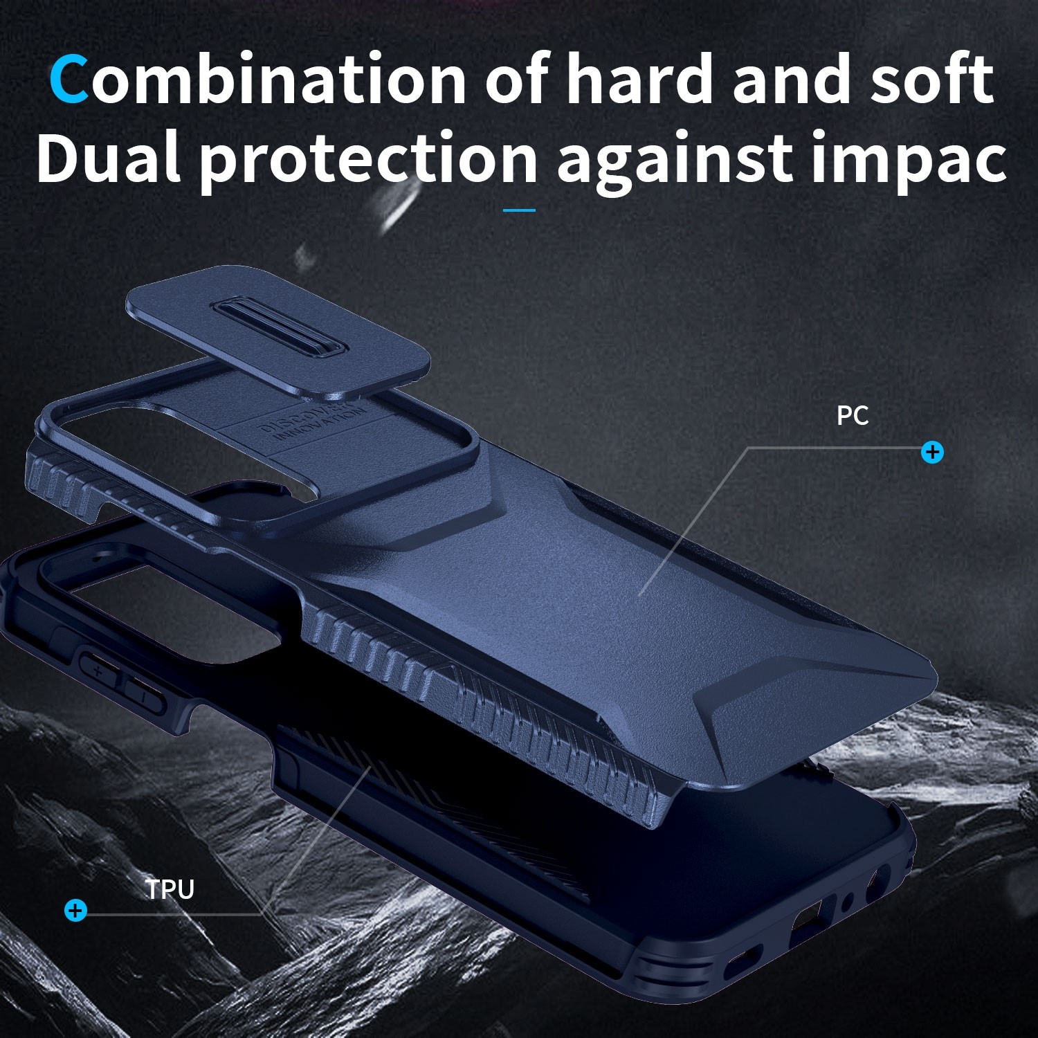 Forcell Samsung Galaxy A25 5G Sliding Camshield Θήκη Σκληρή - Blue