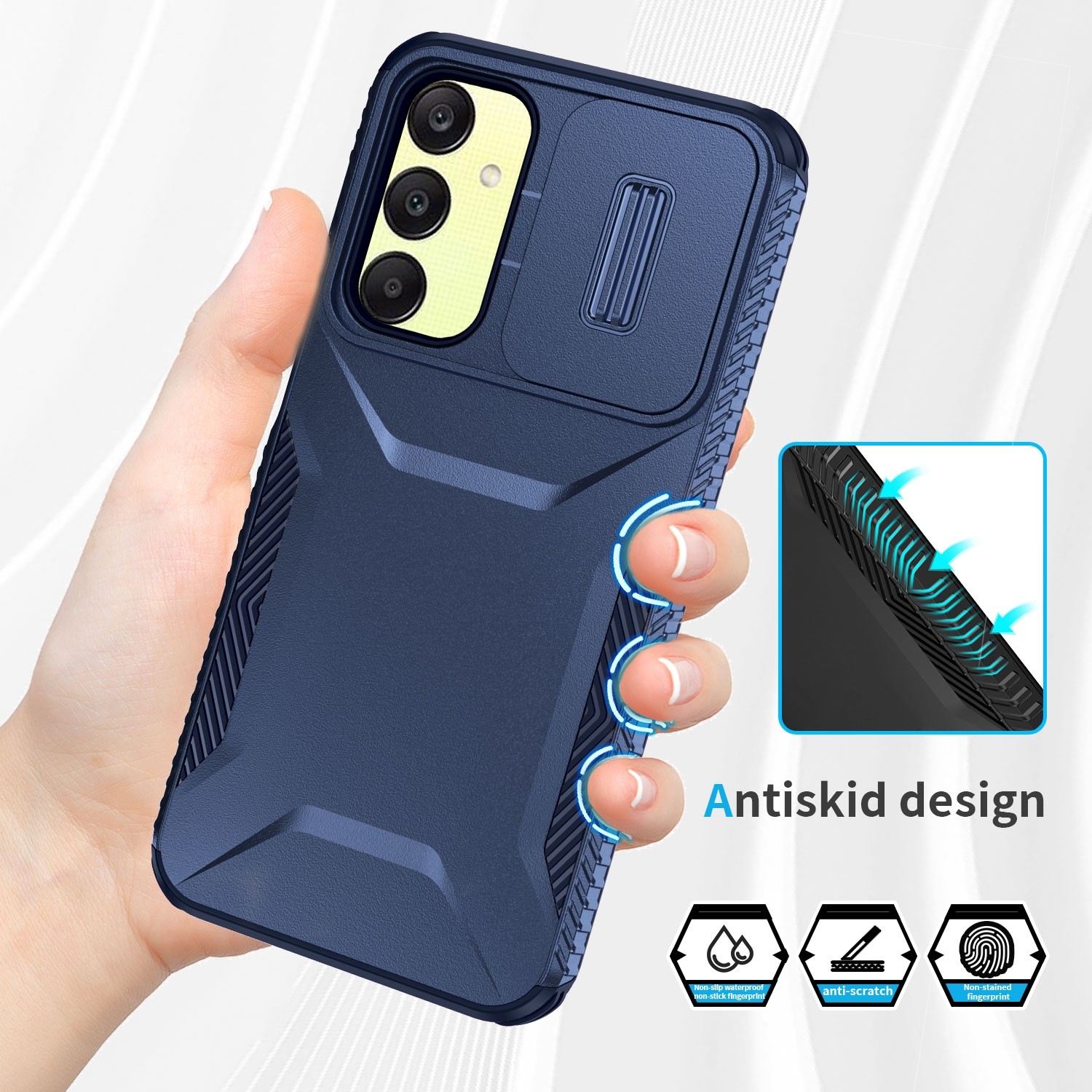 Forcell Samsung Galaxy A25 5G Sliding Camshield Θήκη Σκληρή - Blue