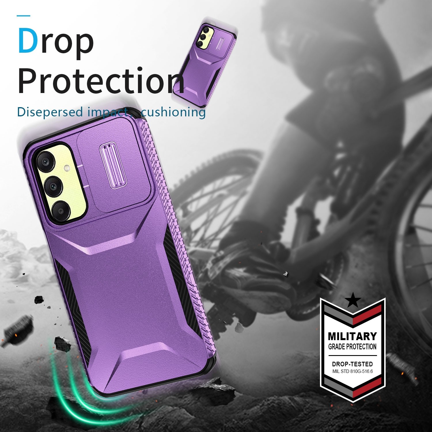 Forcell Samsung Galaxy A25 5G Sliding Camshield Θήκη Σκληρή - Purple