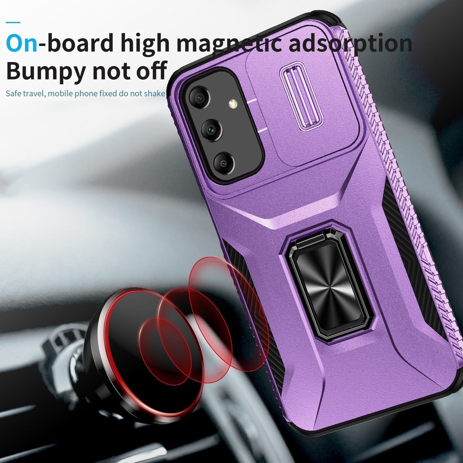 Forcell Samsung Galaxy A25 5G Sliding Camshield Holder Θήκη Σκληρή - Purple