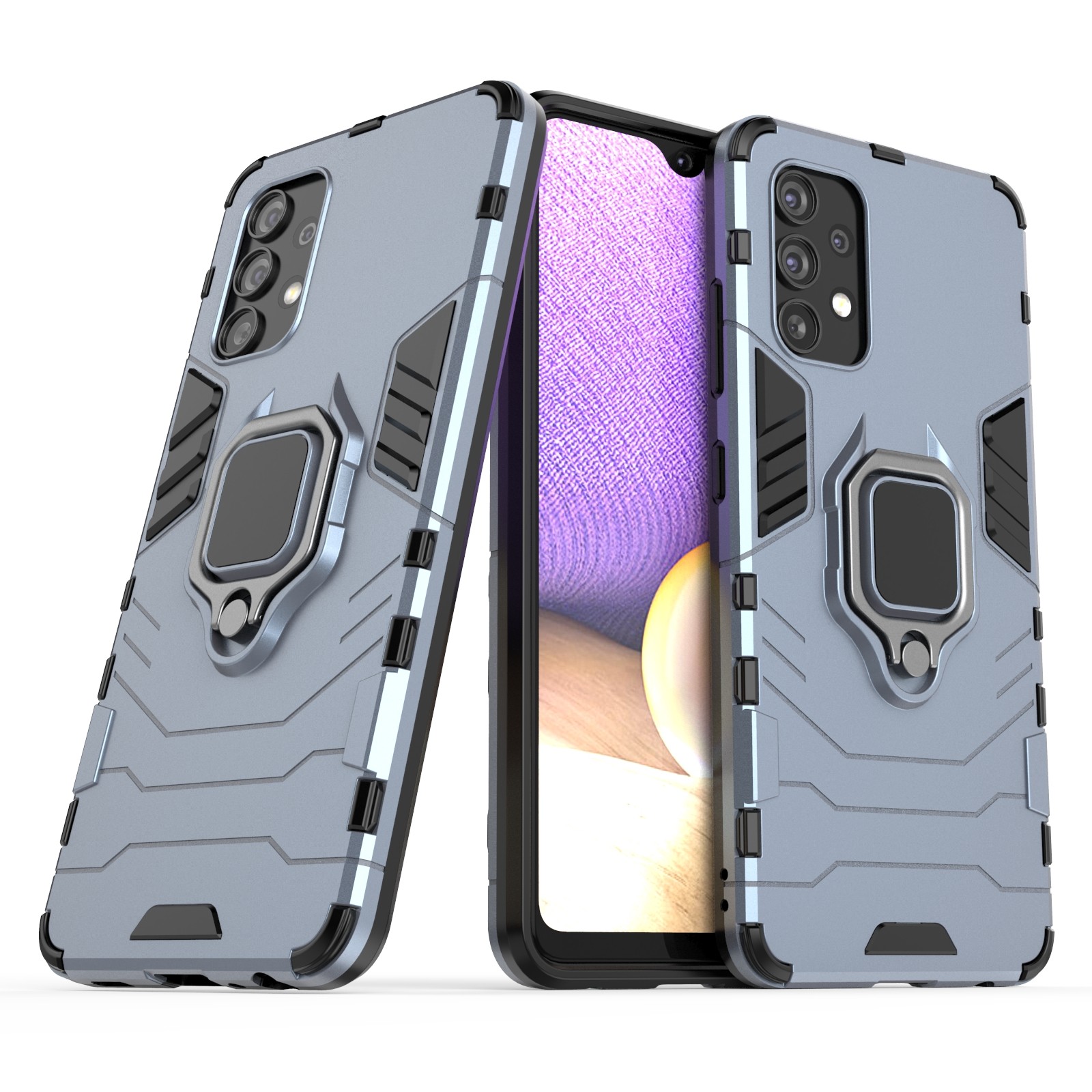 Forcell Samsung Galaxy A32 4G Shockproof Holder Θήκη Σκληρή - Blue