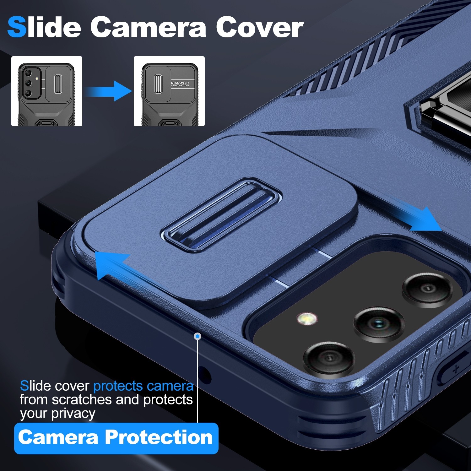 Forcell Samsung Galaxy A25 5G Sliding Camshield Holder Θήκη Σκληρή - blue