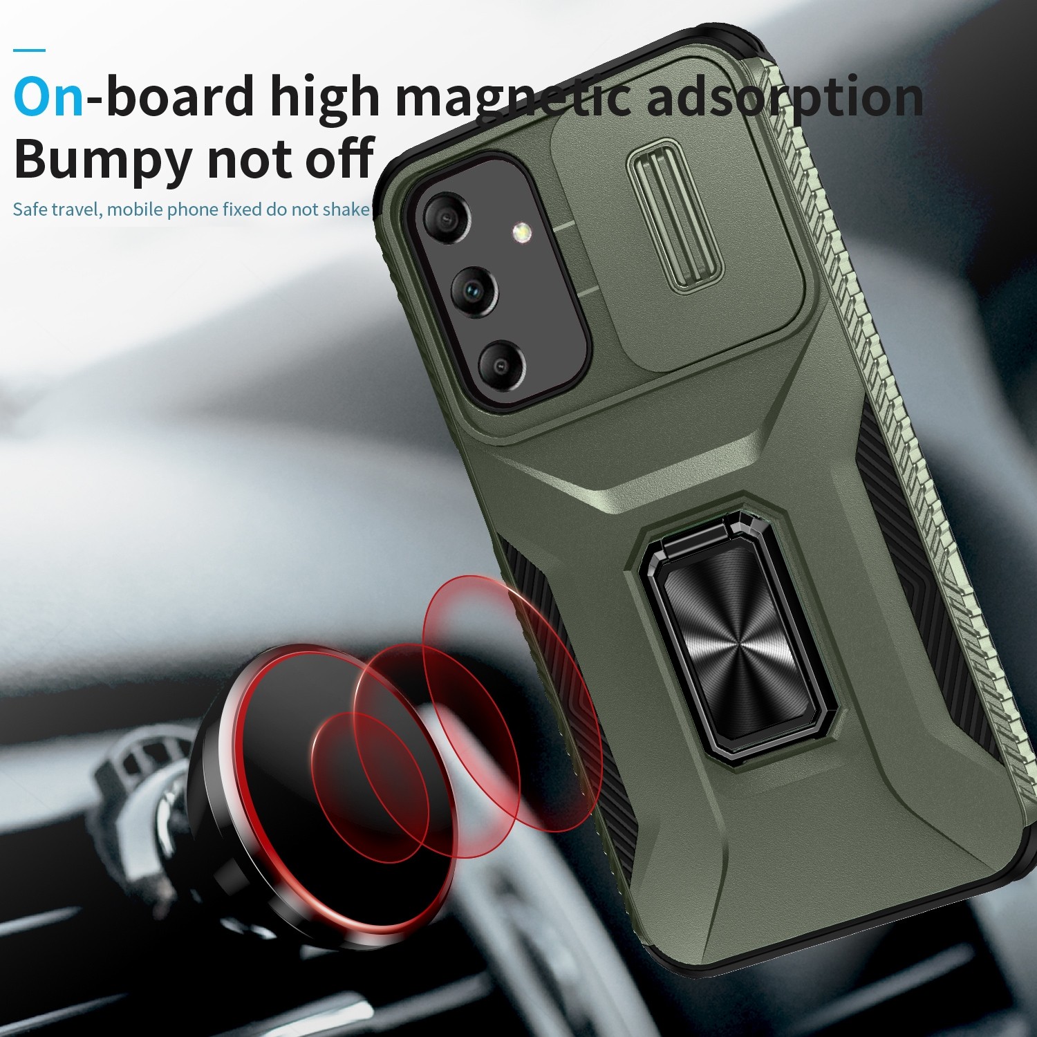 Forcell Samsung Galaxy A25 5G Sliding Camshield Holder Θήκη Σκληρή - Green