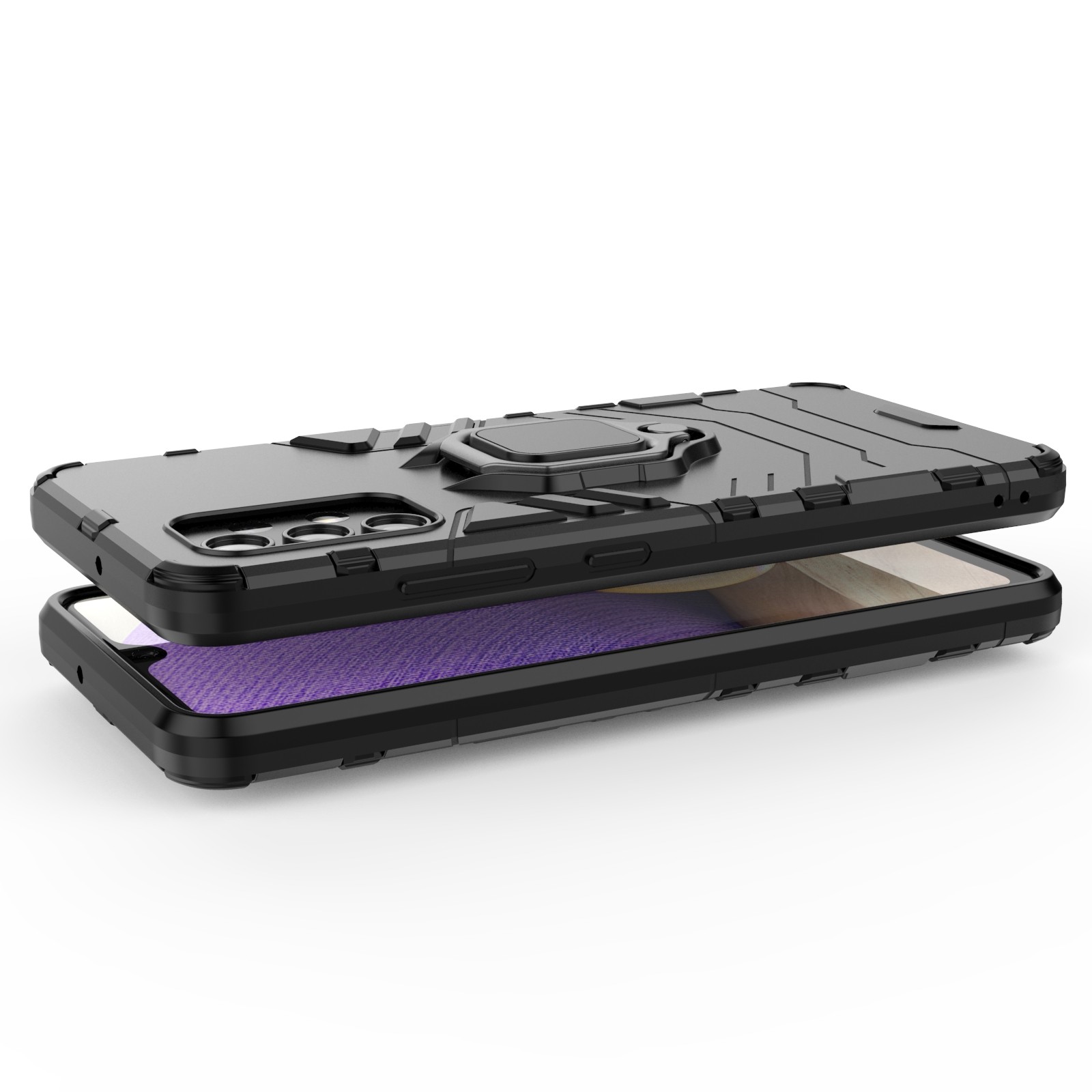 Forcell Samsung Galaxy A32 4G Shockproof Magnetic Ring Holder Θήκη Σκληρή - Black
