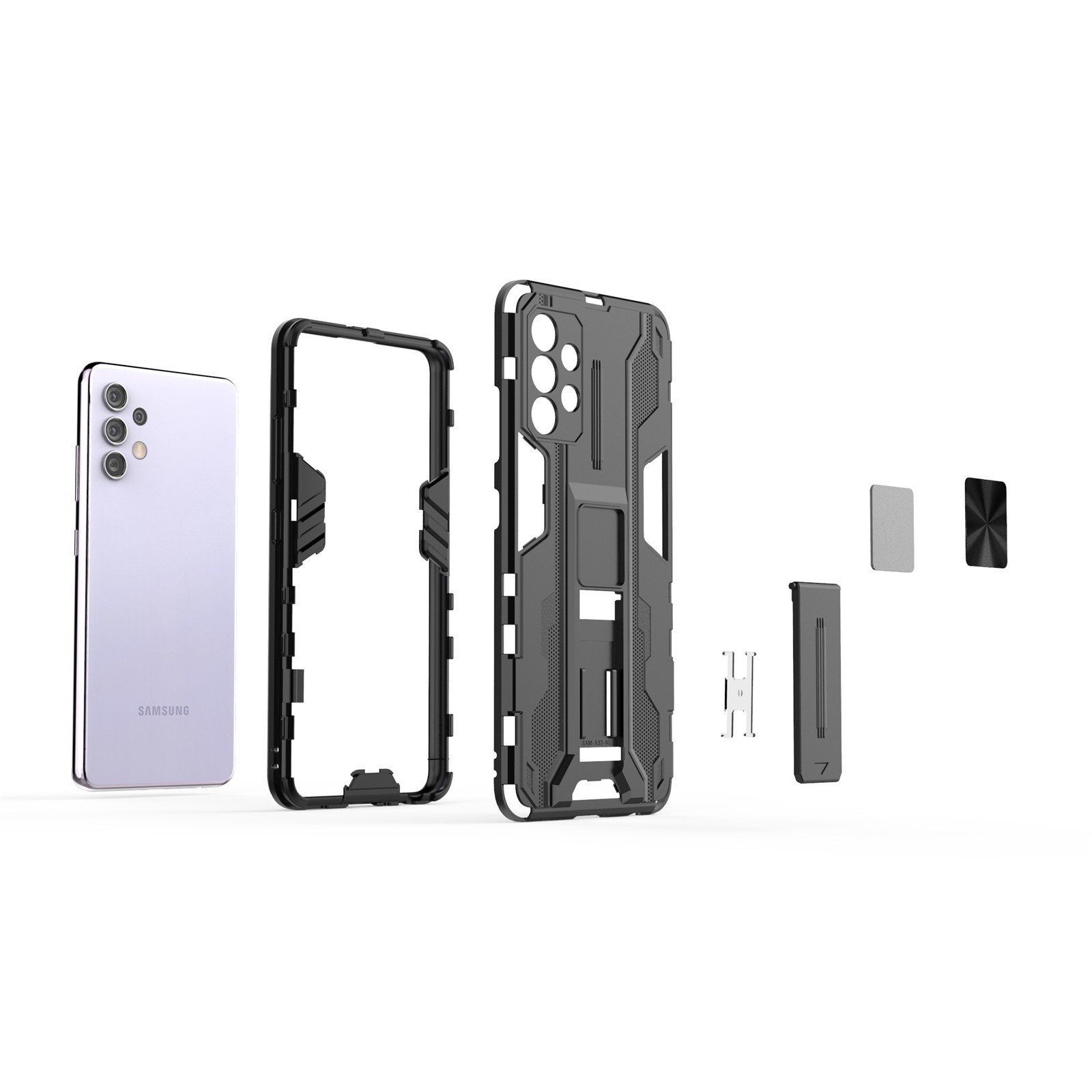 Forcell Samsung Galaxy A32 4G Supersonic Shockproof with Holder Θήκη Σκληρή - Red