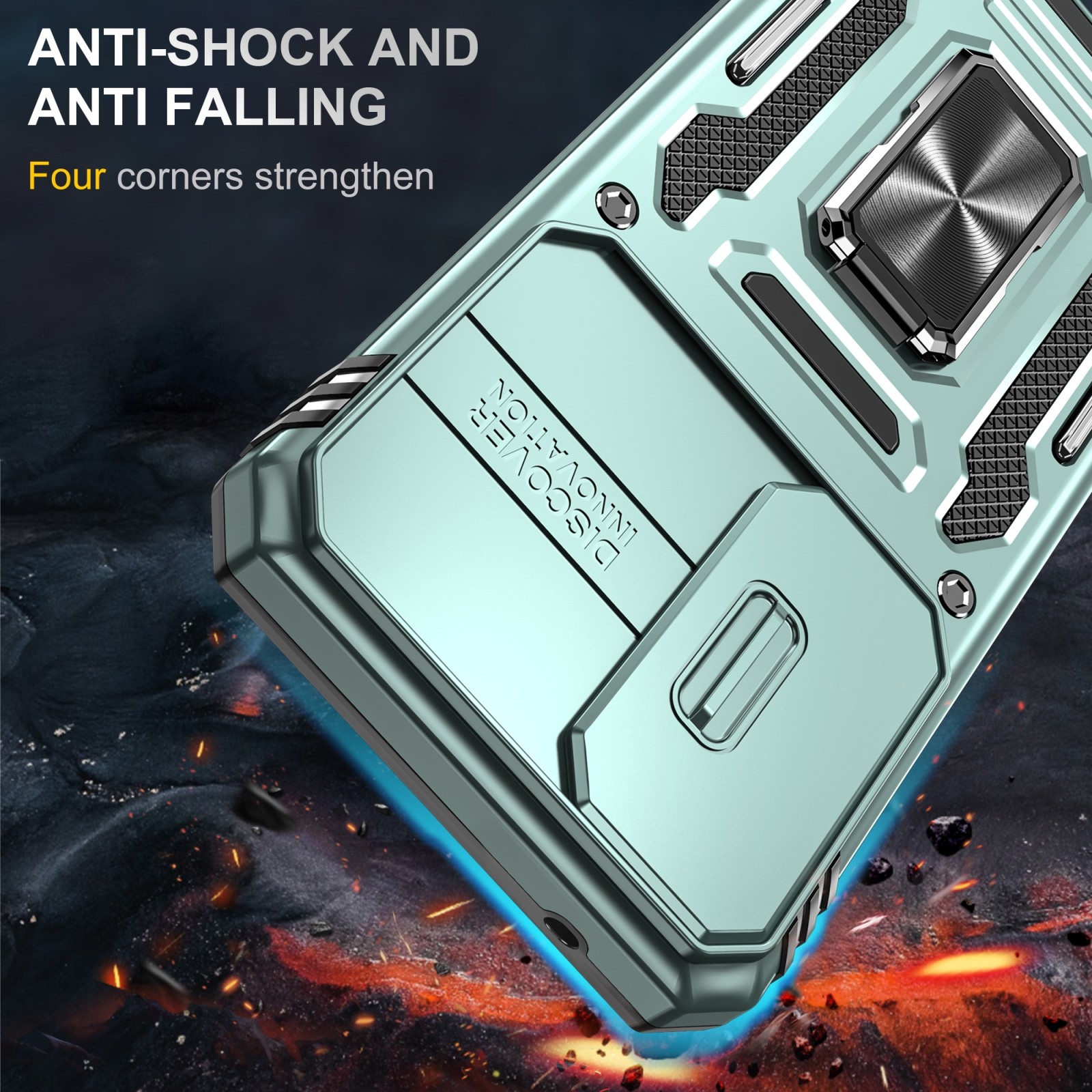 Forcell Samsung Galaxy A35 5G / A55 5G Armor Camera Shield with Stand Θήκη Σκληρή - Green