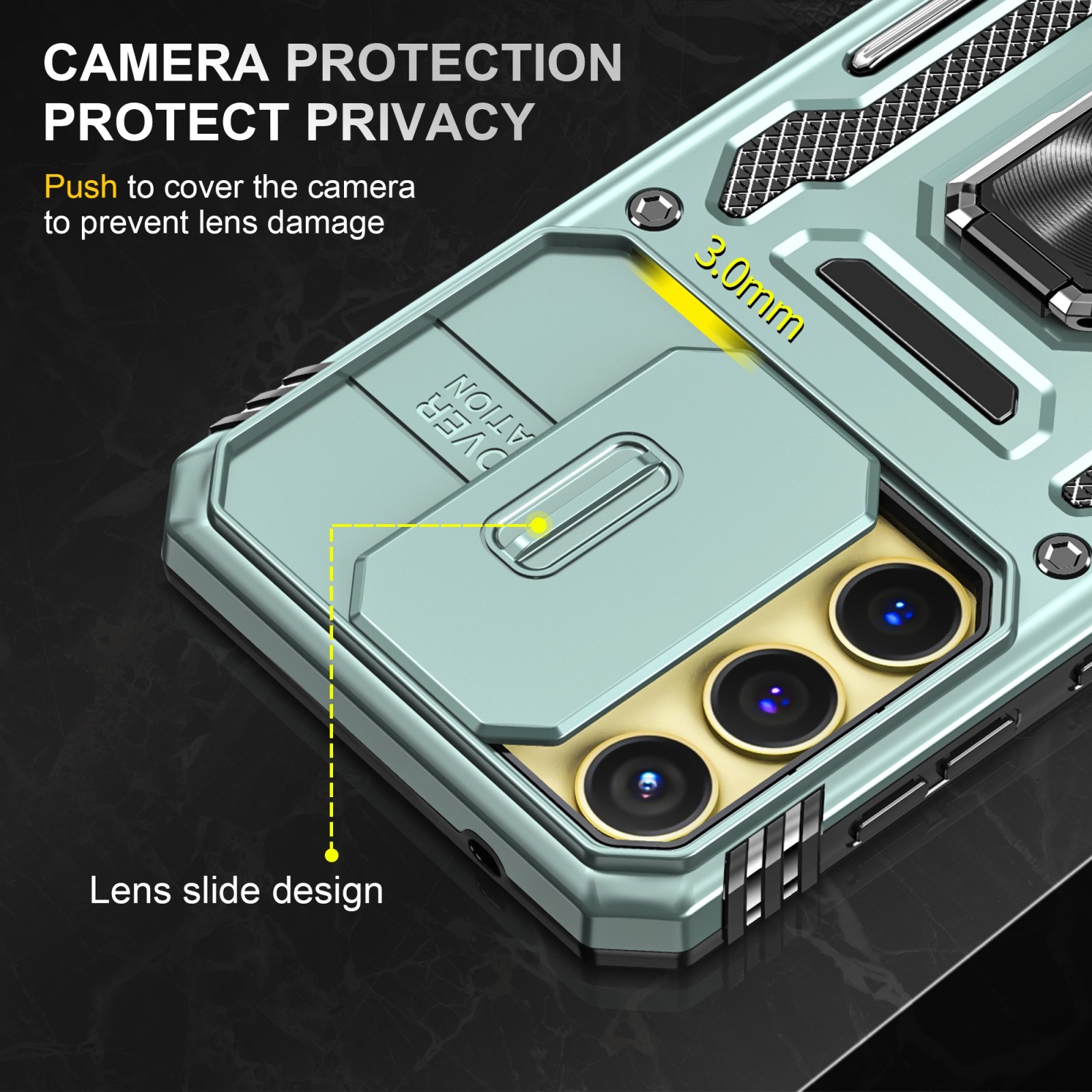 Forcell Samsung Galaxy A35 5G / A55 5G Armor Camera Shield with Stand Θήκη Σκληρή - Green