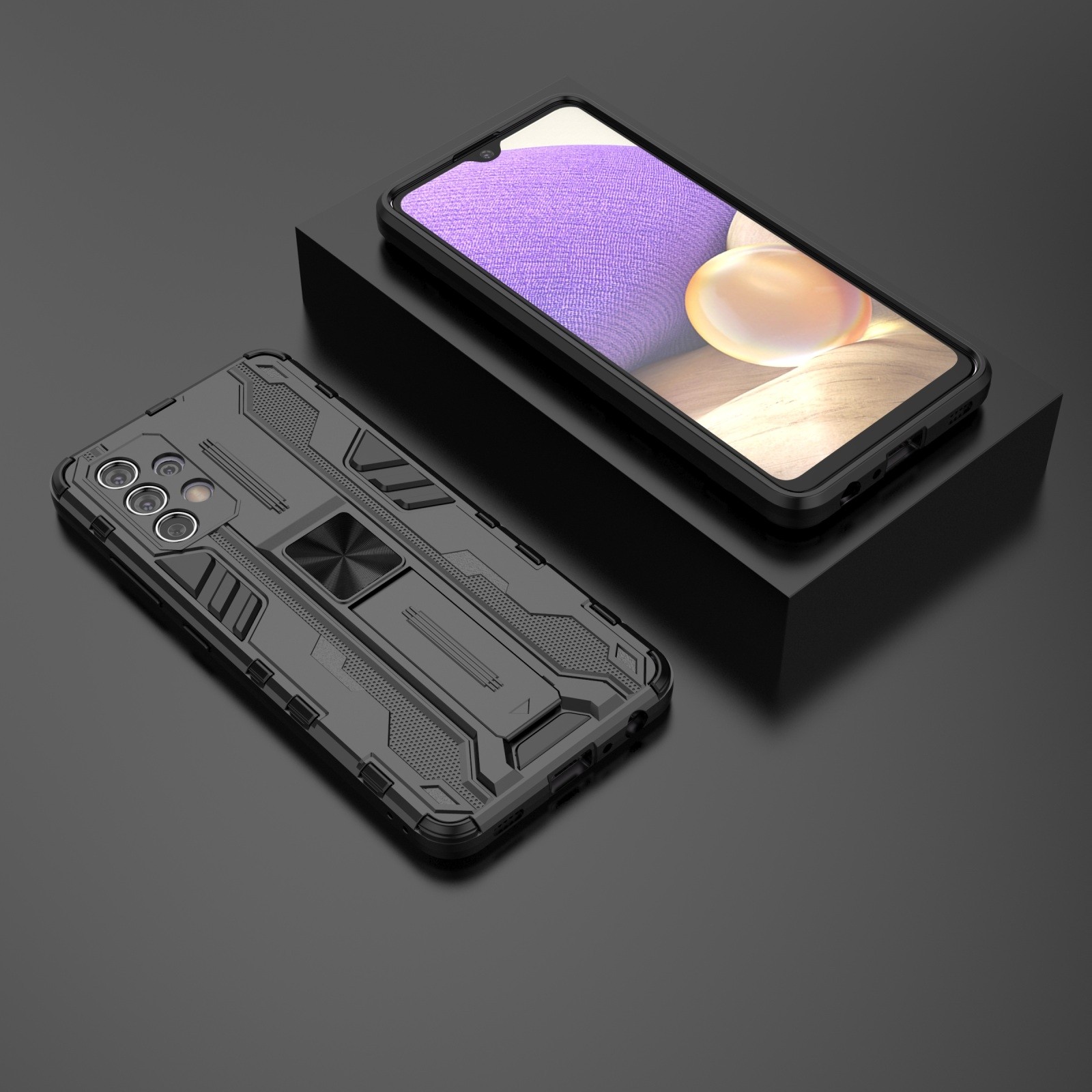 Forcell Samsung Galaxy A32 4G Supersonic Shockproof with Holder Θήκη Σκληρή - Black